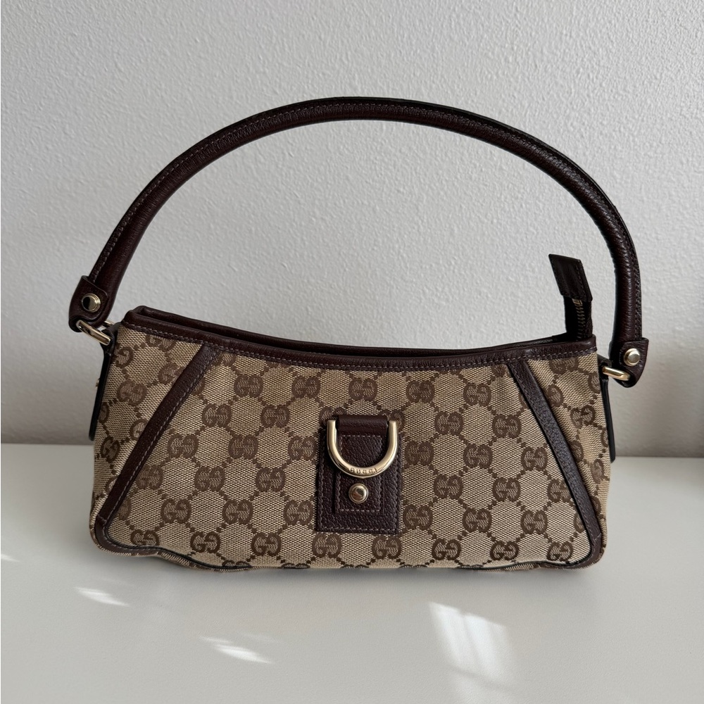 Gucci Beige and Brown GG Canvas Shoulder Bag